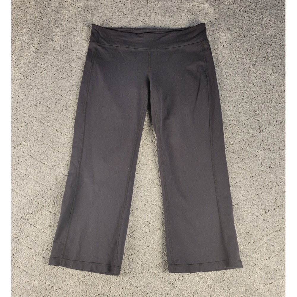 Athleta Pants Womens Large Tall Black Capri Pull On Loose Relaxed Athleisure